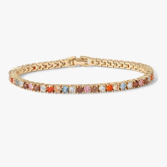 NEW 14k Gold Plated Elegant Multicolor Gold Bracelet